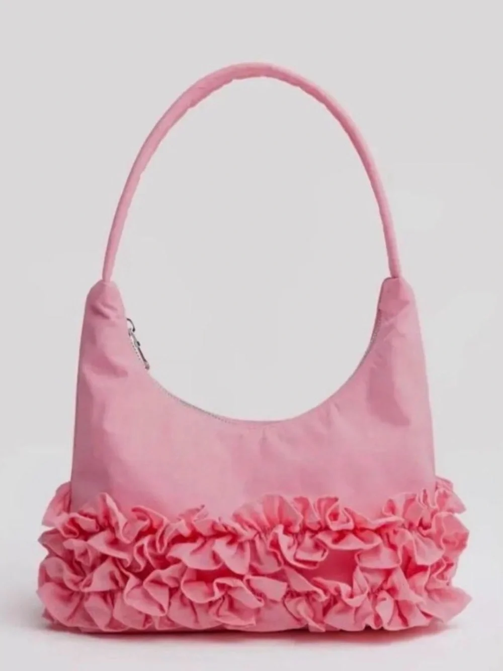 BAGGU Pink Ruffle Shoulder Bag - Picture 1 of 4